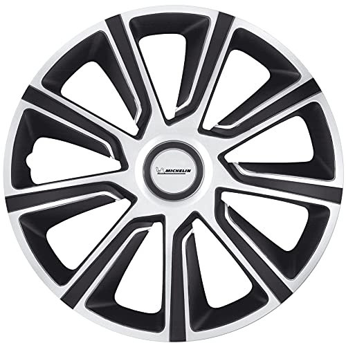 Michelin 92014 Copricerchi Louise con sistema riflettente N.V.S., set da 4, 38.10 cm, 15'', argento/nero