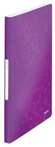 Leitz WOW Sichtbuch in A4 Format, 10er Pack, Mit je 40 Klarsichthüllen für 80 Blatt, Violett, WOW, 46320062