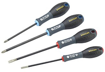 Stanley - FatMax Juego de 4 destornilladores Pozidriv FATMAX con punta de diamante FMHT0-62061, Multi-Colour, 4-Piece