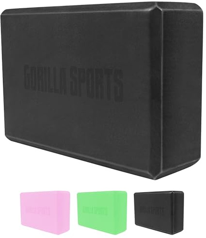GORILLA SPORTS® Yoga Block 23,5 x 15 x 8 cm, EVA-Schaumstoff, Farbwahl | Rutschfest, bis 150 kg belastbar, für Yoga und Pilates; Yogablock, Yogaklotz, Yogablöcke, Yoga Klotz