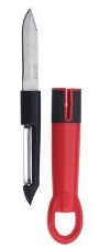 Potato peeler & knife s/s plastic Soft Grip handle