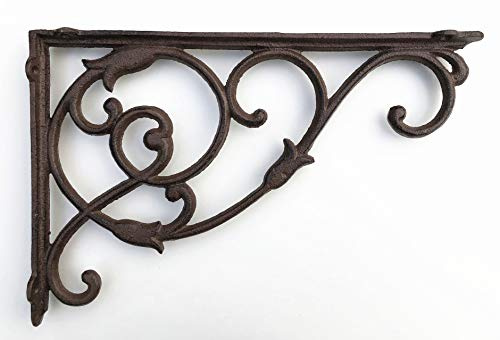 Viktorianischer Stil Gusseisen Kunstvoller Regalwinkel in 2 Größen und 3 Farben., metall, braun, 34X22.8