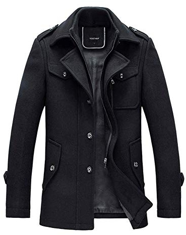 YOUTHUP Abrigos de Hombre de Lana Invierno Trenca Abrigo Regular Fit Gabardina Militares Chaqueta