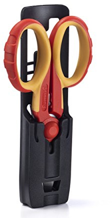 Fumasi 230846P Forbici Elettricista in Acciaio Vanadio con Lame Microdentate, Rosso/Giallo/Acciaio, 145 mm