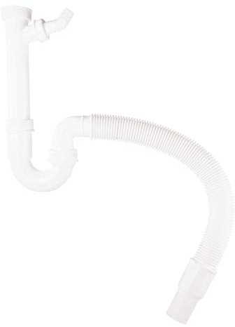 Röhrengeruchverschluss für Spülen | Kunststoff-Siphon | Geruchsverschluss für Küche | Küchenspüle | Flexibles Abgangsrohr | 1 ½ Zoll x Ø 40/50 mm