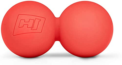 Hop-Sport Doppelter Massageball aus Silikon HS-S063MB 63mm Faszien-Ball zur Selbstmassage und Triggerpunkttherapie (Rot)