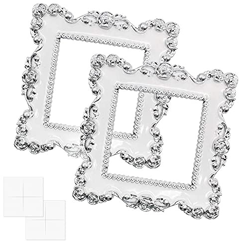 YunBey 2 Stücke Schalter Surround Lichtschalter Aufkleber Abdeckung für Steckdosen, Innere Lochgröße 3.39 x 3.39 Switch Cover für Home Deko (Weiß)