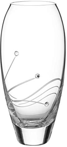 DIAMANTE Bud Vase 'Glasgow' - Small Hand Cut Crystal Vase with Crystals - 18cm (7 inches tall)