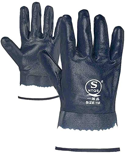 Tumjog Oil Resistant Gloves,Oil Gloves for Men,Safe Wide Cuffs for Petrochemical Transport Workers' Gloves 4 Pair