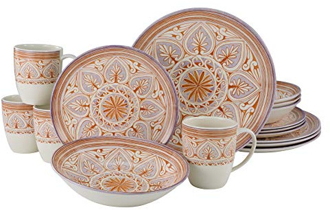 CreaTable, 22435, série Majolika rouge, service de table, service combiné 16 pièces
