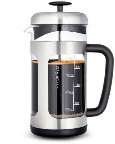 Easyworkz Stainless Steel French Press 1000ml Coffee Tea Maker with Soft Grip Handle