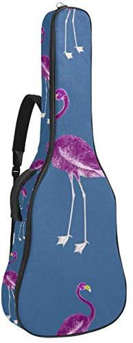 Gitarrentasche mit Reißverschluss, wasserdicht, weich, für Bassgitarre, Akustik- und klassische Folk-Gitarre, Pink Flamingo