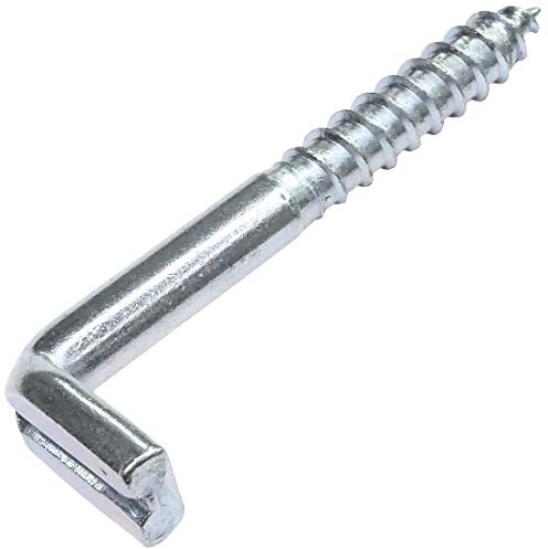AERZETIX - Uppsättning av 20 - L-formad krok Ø5.2x50mm - skruvgängad träskruv - Scarpie för skruvning - skruvstång med gänga - C47887