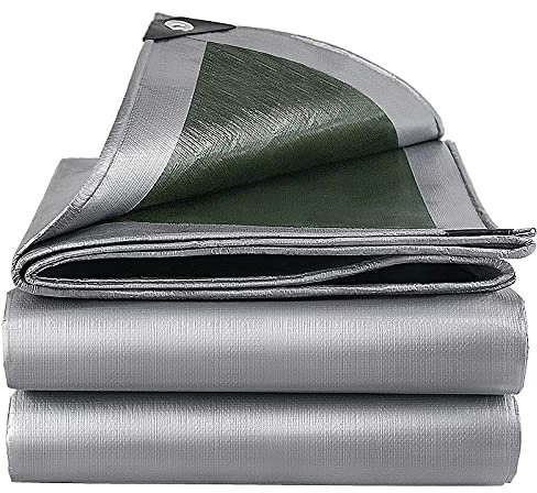 GZGLZDQ 0.32mm wasserdichte Abdeckplane Regenfestes Tuch Grün/Grau Abdeckplane Möbel Abdeckung Für Garten Draußen Markise Segel Boot LKW Vordach Hundehaus Abdeckung Tuch