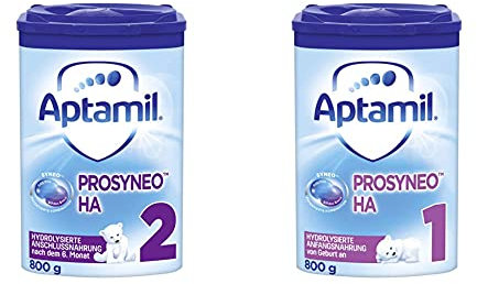 APTAMIL PROSYNEO HA 2, Babynahrung nach dem 6. Monat, Baby-Milchpulver (1 x 800 g) & PROSYNEO HA 1, Anfangsmilch von Geburt an, Baby-Milchpulver (1 x 800 g)