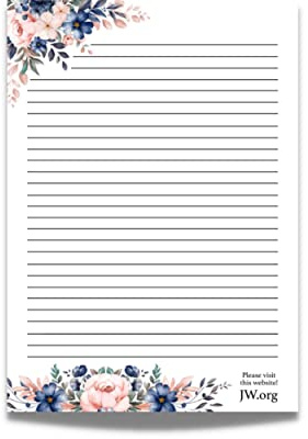 JW Letter Writing A4 Pad Stationery Paper Lined Gift Notepad Writing Sheets (Winter Flowers)