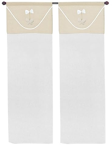 emmevi Tende Porta Finestra Coppia 2 Pz Interno Semitrasparente Mod.TENDA_PENDENTE 1 CONF 60X240 BEIGE