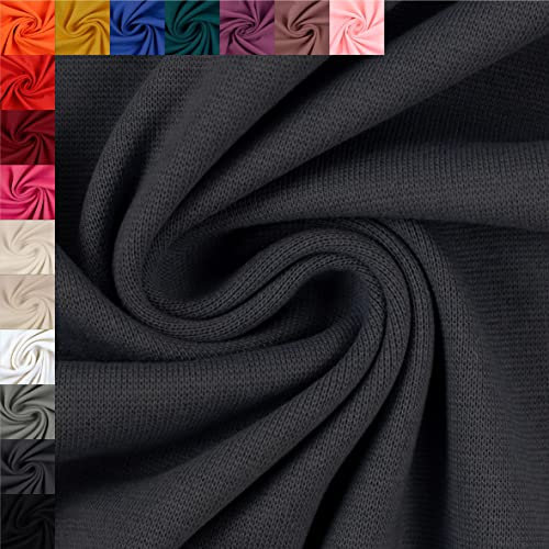 Swafing Vanessa Baumwolljersey unifarben Coupon (dunkelanthrazit, 1,0m) (790)