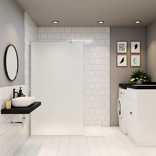 Aica Sanitär Walk in Glas Dusche 120cm Duschabtrennung 10mm Seitenwand mit Glasschutzfolie H200cm