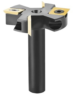 SpeTool Planfräser 12mm Schaft 45mm Schnittdurchmesser Planfräser für Oberfräse Flächenfräser mit ATS Beschichtung Wendeplatten 2+2 Flöten CNC Fräser holz Abflachfräser Oberflächenbit