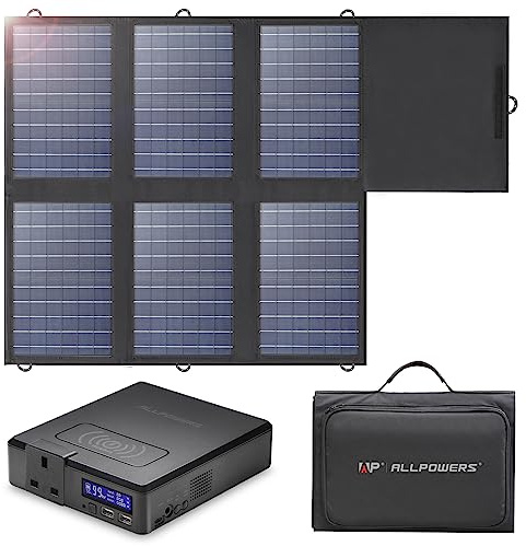 ALLPOWERS S200 Portable Power Station with SP026 Portable Solar Panel Included, 200W 154Wh Solar Generator with 60W Foldable Solar Panel for Holiday RV Camping, Outdoor Adventure, Emergency, Fishing