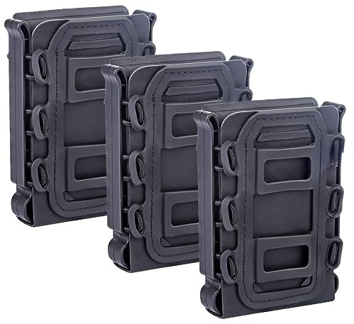 ACEXIER 3 STÜCKE Taktischer schneller Mag TPR Flexibler Molle-Magazintaschenträger für Ar15 M4 5.56/7.62 Mag Pouch Rifle Pistol Magazinhalter