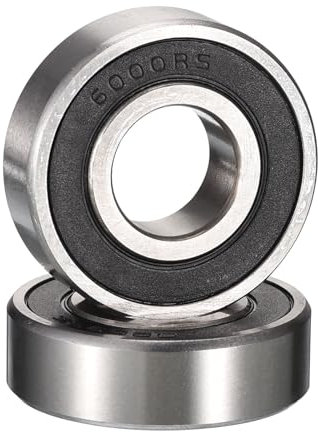HiPicco 6000-2RS Deep Groove Ball Bearings, ID 10mm x OD 26mm x Width 8mm Double Rubber Sealed Ball Bearing Pre-Lubricated Chrome Steel Z2 Lever 2pcs