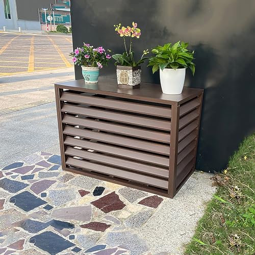 Aluminium Klimaanlage Abdeckung, Sichtschutz Für Den Außenbereich, Schutzgitter Für Klimaanlagen Und Wärmepumpen, Mülltonnenbox Gartenbox Schutzgitter Verkleidung, Außenklimaanlage Abdeckungs ( Color