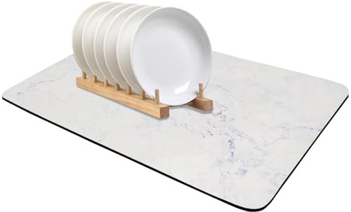 Santentre Unterlage Kaffeemaschine Abtropfmatte Geschirr Abtropfmatte Spüle 60 x 40 cm, Saugstarke Fleck verstecken Barmatte, rutschfeste Unterlage für Kaffeemaschine, Küche