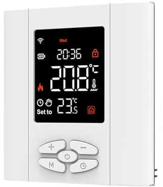 Qiumi Zigbee Thermostat pour chaudière à gaz/eau individuelle Fonctionne avec Alexa Google Home Contact sec alimenté par batterie