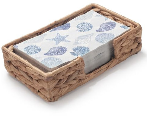 Porta Tovaglioli da Tavolo Rettangolare Giacinto d'Acqua Vassoio per Tovaglioli in Vimini Porta Asciugamani per Ospiti per Ristorante/Cucina/Bagno 24 x 14 x 6cm