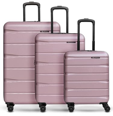 Franky Munich 4.0 Koffer Set | Trolley Hartgepäck - Handgepäck Koffer mit 4 Rollen Einer Dehnfalte, Kreuzpackgurt, arretierbarer Griff und TSA-Zahlenschloss | 34 L / 60 L / 105 L