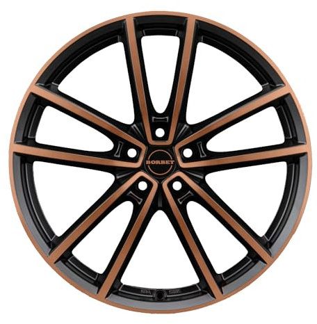 4x Borbet Felgen W 8.0x20 ET41 5x112 black copper polished matt kompatibel mit VW Beetle Cross e-Golf Eos Golf ID.4 Pro ID.5 Jetta Passat Scirocco T-Roc Tiguan Touran
