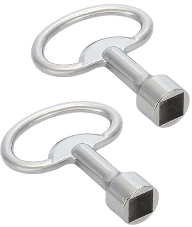 YOCDNOV 2 Pezzi Chiavi quadrate - Chiave Quadra Rubinetto 8 mm, Chiave Quadro Elettrico, Chiave Universale, Chiave sfiato Riscaldamento per Cassetta contatore Acqua Gas (Argento)