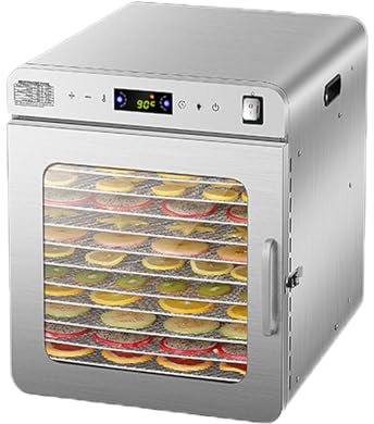 Déshydrateur Alimentaire, Déshydrateur De 10 à 25 Plateaux Avec Minuterie De 24 Heures, Contrôle De La Température De 86 à 194 ℉ Et Affichage LED,12-Trays-Dehydrator