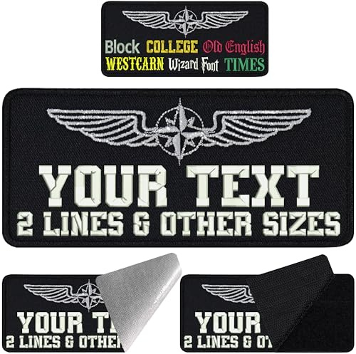 Pilot Patch Personalisiertes Klett | Klettpatch | Aufnäher mit Klett | Namensschilder für Uniformen
