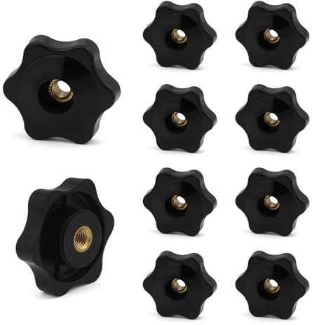 JJWNMLL 10 Stück Klemmschraubenknopf, M5*32mm Rändelmutter Innengewinde | Rändelschrauben Flügelschraube Klemmknopf für DIY-Projekte und Maschinenbau