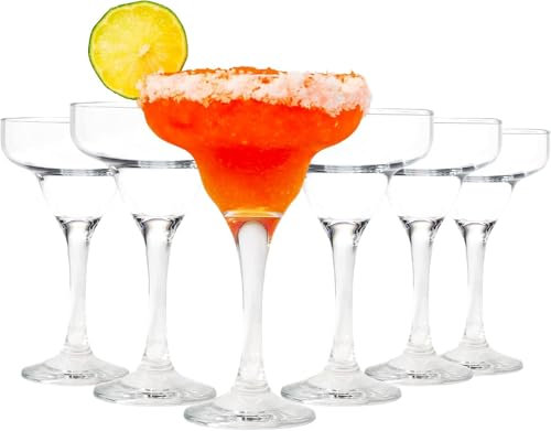LDXDRU Set di 6 bicchieri Margarita da 270 ml, bicchieri da cocktail classici Martini, trasparenti, in cristallo, per la casa, i ristoranti e le feste