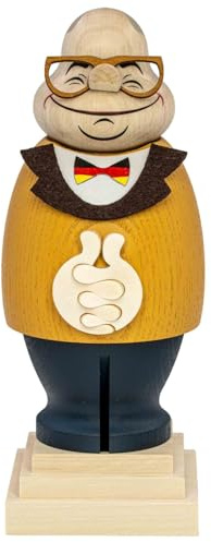 Seiffener Volkskunst | Räuchermännchen Räucherfigur Altkanzler Helmut | Handgefertigte Holzfiguren | Erzgebirge Sammelfiguren Politiker | 20521 | Höhe 17.5 cm | Helmut