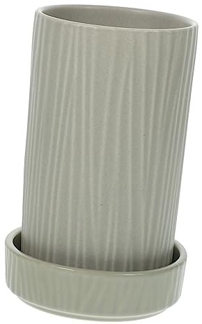 PRETYZOOM Cubo De Cerámica Para Palillos Gris, Organizador De Cocina Compacto, Porta Utensilios Drenaje, Adecuado Para Cucharas y Tenedores, Adecuado Para Encimera y Almacenamiento Funcional
