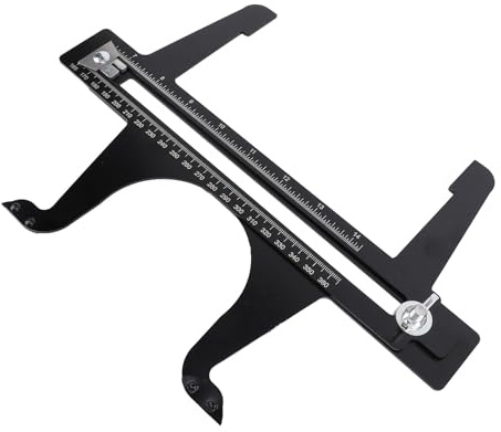 OVAQUIXI Brake Drum Measuring & Setting Tool 6.5-14.25 Inch | Dual Scale Calibrator for MOT Compliance with Locking Knob & Metric/Imperial Markings
