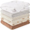 Susurration Mulltücher Baby Spucktücher,5er-Pack 100% Baumwolle Spucktücher Baby für Jungen und Mädchen, Weich, Atmungsaktiv und Extrem Saugfähig Musselin 60x60cm (Weißer Druck)