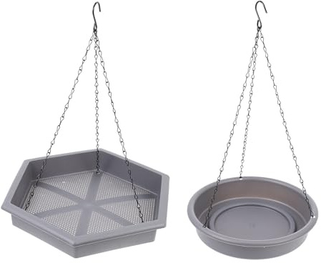 Sosoport 1 Satz Vogelfütterer Futterhäuschen Für Wildvögel Vogelhäuschen Für Wasserspender Für Vögel Vogelfutterstation Talgzufuhr Futterhäuschen Erdnuss-Feeder Pp Grey