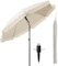 Menz Sonnenschirm Strand Ø 180 cm, 3er Set - Strandschirm windfest stabil, UPF50+ Sonnenschirm Strand mit UV-Schutz, Strandschirm mit Bodenhülse & Schutzhülle, Beige