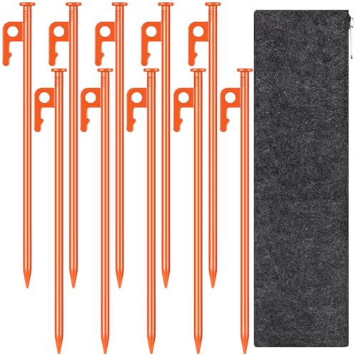 Cirulli 10 Stück Zeltheringe aus Stahl, 30 cm Lange Heringe für Camping, zeltheringe sturmsicher,Zelt heringe stark für Outdoor-Aktivitäten, für Zelte und Campingausflüge