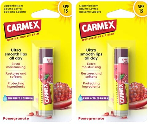 Carmex Granatapfel Lippenbalsam Ultra Feuchtigkeitsspendend SPF 15 2 Einheiten
