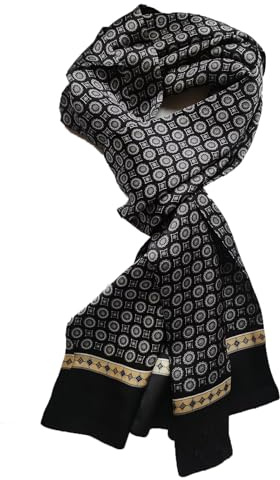 Pupatuch Halstuch Herren 100% Seide Schal Vintage Pattern Seidenschal Herrenschal