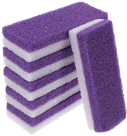 NIYANGLE Piedra Pómez para Pies, Herramienta de Pedicura Removedora de Callos, Exfoliación de Muertas, 6 Unidades, Portátil, PU Púrpura