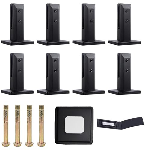 Lot De 8 Pinces à Verre Robustes en Acier Inoxydable 304 pour ClôTure De Piscine éPaisseur De Verre De 10 à 14 Mm pour Terrasse De Piscine ClôTure Garde-Corps Jardin,Noir,160mm
