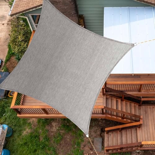 SRHIMEOS 4x8m Vela Parasole Rettangolare Grande, Vela Ombreggiante in Tessuto HDPE per Esterni, Protezione Raggi UV, Antivento Traspirante Tende a Vela per Giardino
